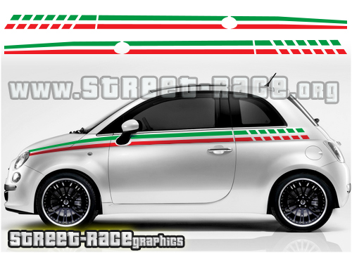 SE 5 ITALIAN APPLIQUE, Fiat 500 Stripes, Fiat 500 Decals