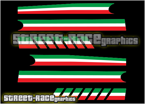 Fiat 500 racing stripes 058 - Italian Flag stickers