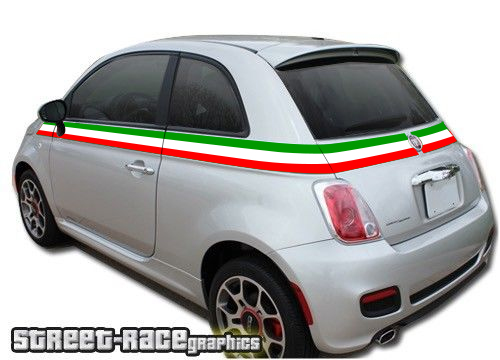 Fiat 500 Racing Stripes 060 Italian Flag Stickers