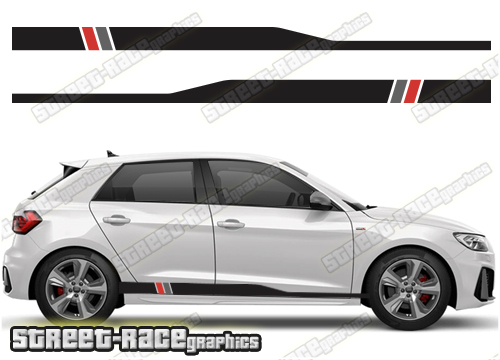 Audi A1 racing stripe stickers - Street Race Graphics