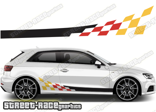 Audi A3 racing stripe stickers - Street Race Graphics