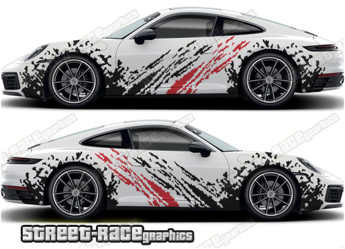 Porsche 911 large side graphics 016 - Street Race Graphics