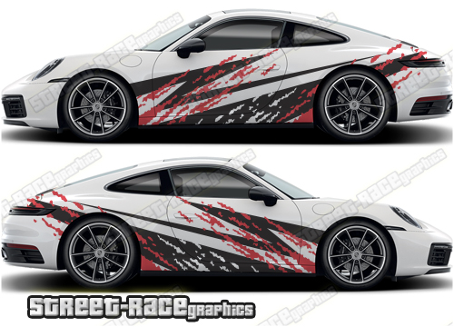 Porsche 911 large side graphics 020 - Street Race Graphics