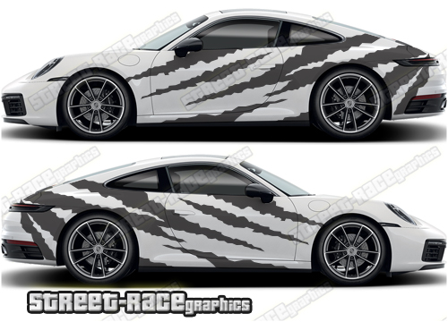 Porsche 911 large side graphics 022 - Street Race Graphics